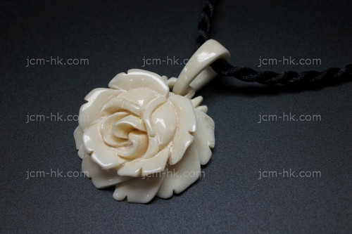 30mm Buffalo Bone Rose Flower Designer Bead Pendant [z5159]
