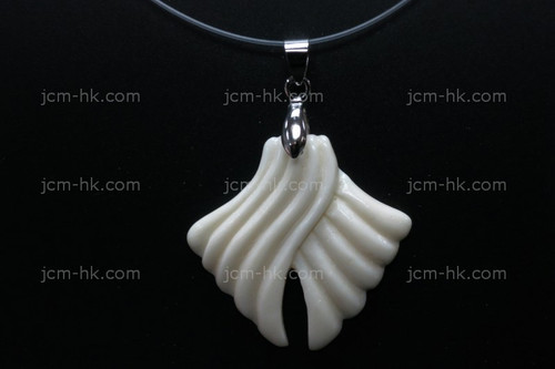 36X36mm Buffalo Bone Carved Designer Bead Pendant [z1465]