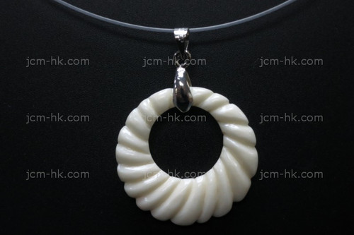 30X30mm Buffalo Bone Hoop Designer Bead Pendant [z1410]