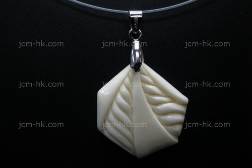 28x35mm Buffalo Bone Carved Designer Bead Pendant [z5194]