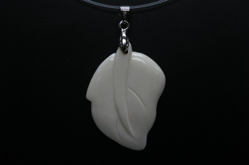 30X45mm Buffalo Bone Leaf Designer Bead Pendant [z1591]