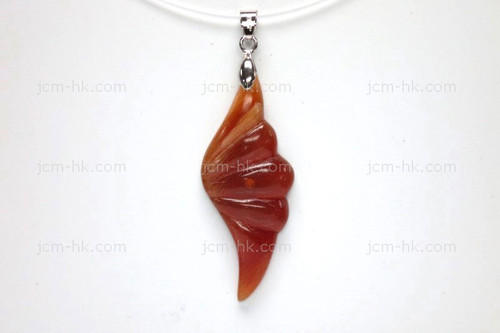 18X55mm Amber Horn Carved Designer Bead Pendant [z1643]