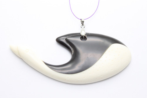 95X28mm Buffalo Horn & Buffalo Bone Swan Designer Bead Pendant [z1677]