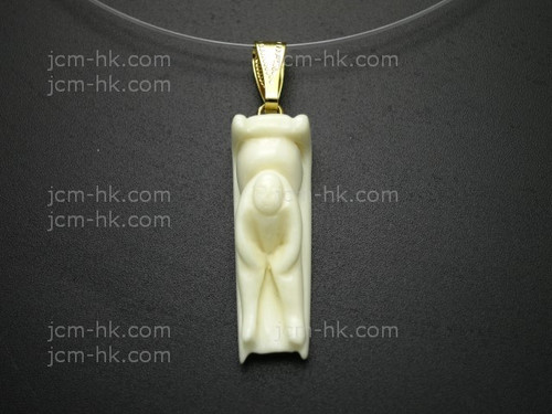 8X28mm Buffalo Bone Eskimo Designer Bead Pendant [z1687]