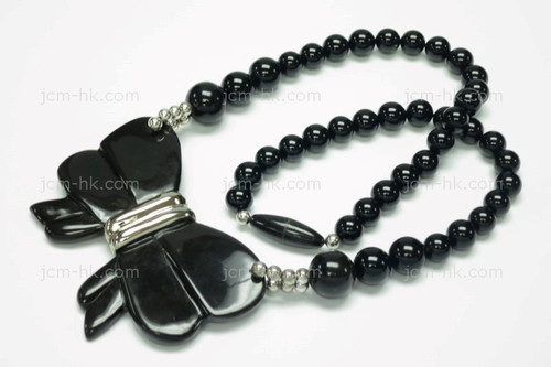 68X45mm Buffalo Horn Necklace 18" With 925 Silver Setting [z1843]