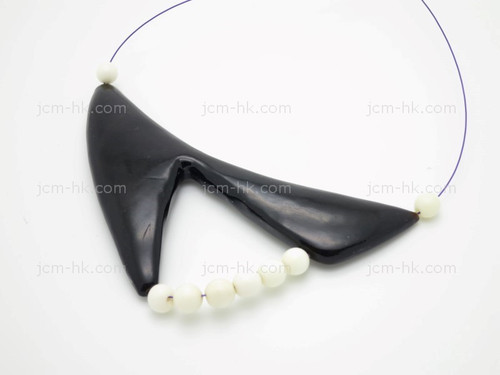 60X75mm Buffalo Horn Designer Bead With Drill [z1883]