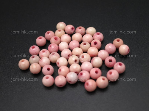 4mm Buffalo Bone Round Beads Color 50pcs. [z2130]