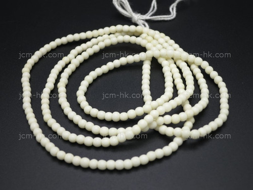 3mm Buffalo Bone Round Beads 50pcs A Grade [z2145]