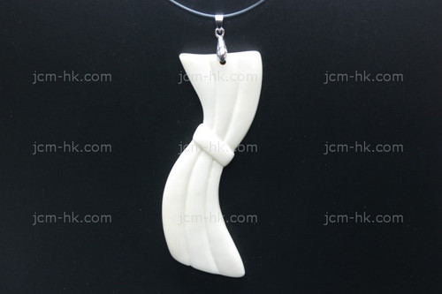 30x90mm Buffalo Bone Carved Designer Bead Pendant [z5072]