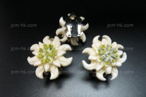 20x20mm Buffalo Bone Flower Earring [z5109]