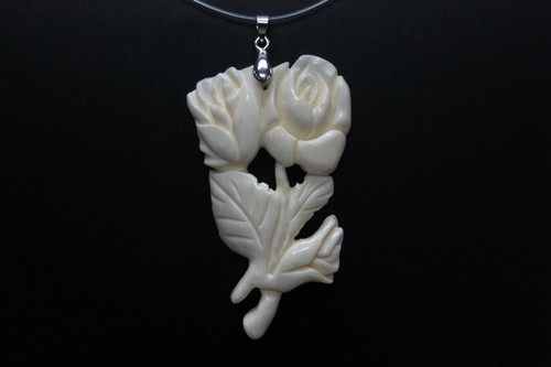 40x76mm Buffalo Bone flower Designer Bead Pendant [z5113]