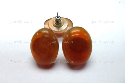 14x18mm Amber Horn Carved Earring [z5133]