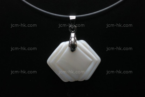 28x22mm Mother of Pearl Carved Designer Bead Pendant [z5163]