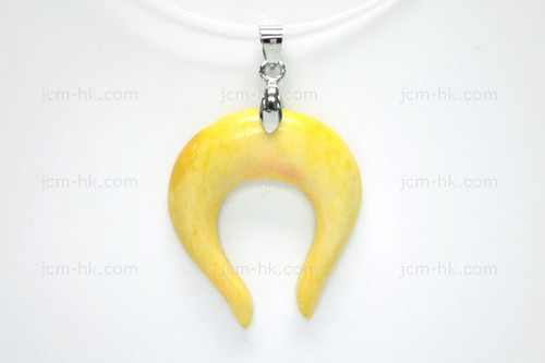 35x38mm Buffalo Bone Designer Bead Pendant, Natural Dyed [z7275]