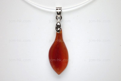 14x36mm Amber Horn Leaf Designer Bead Pendant [z5266]