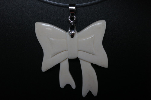 38x45mm Buffalo Bone Bow Tie Designer Bead Pendant [z5447]