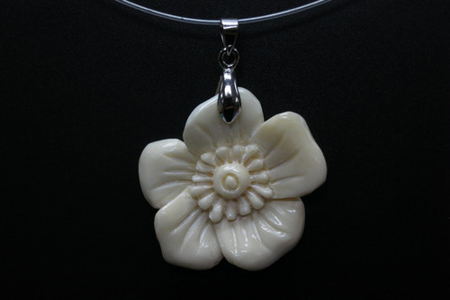 32x32mm Buffalo Bone flower Designer Bead Pendant [z5540]