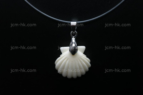 18x18mm Buffalo Bone Shell Designer Bead Pendant [z7423]