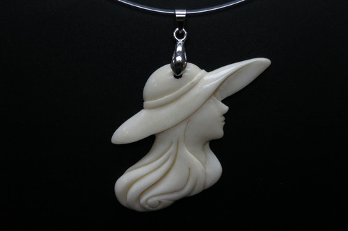 42x36mm Buffalo Bone Beauty Designer Bead Pendant [z5699]