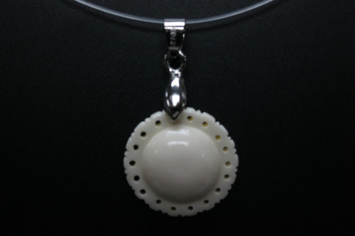 20x20mm Buffalo Bone Designer Bead Pendant [z5765]