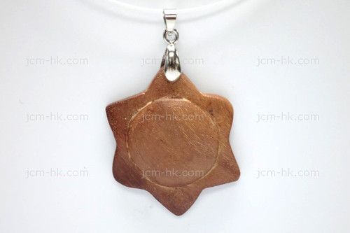 30x36mm Wood flower Designer Bead Pendant [z7156]