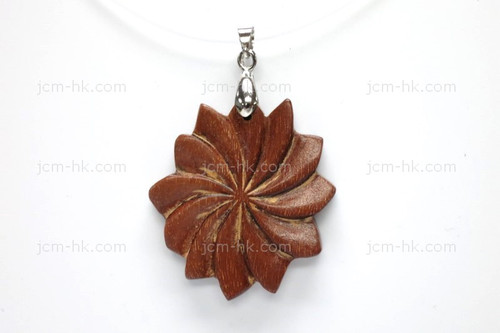 38x32mm Amber Horn flower Designer Bead Pendant [z7190]