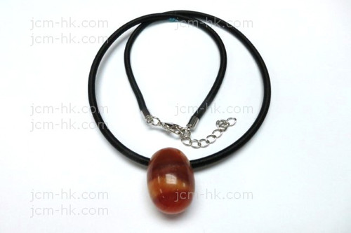 18x24mm Amber Horn Necklace 18" [z7827]