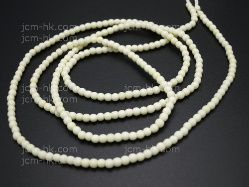 4mm Buffalo Bone Round Beads 50pcs. [z7853]