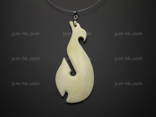 30x75mm Buffalo Bone Maori Bead Pendant [z8120]