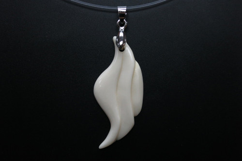 20x48mm Buffalo Bone Designer Bead Pendant [z8380]