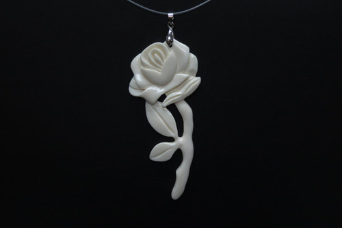 38x88mm Buffalo Bone flower Designer Bead Pendant [z8449]