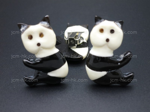 22x32mm Buffalo Bone & Horn Panda Earring [z8494]