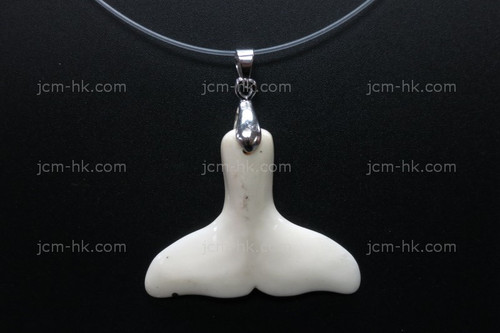 38x22mm Buffalo Bone Whale Tail Designer Bead Pendant [z8552]