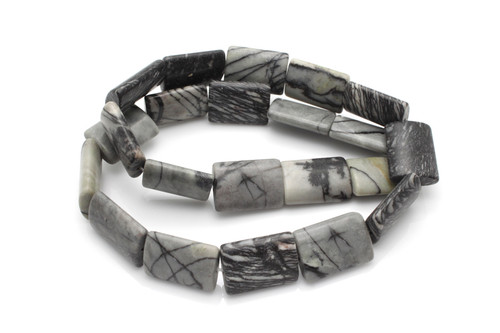 13x18mm Zebra Agate Rectangle Beads 15.5" [s512]