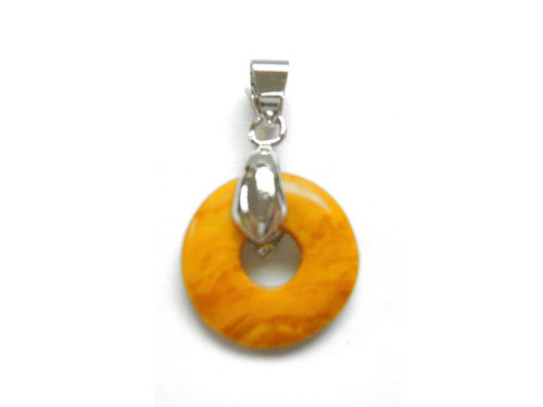 15mm Golden Jade Donut Pendant