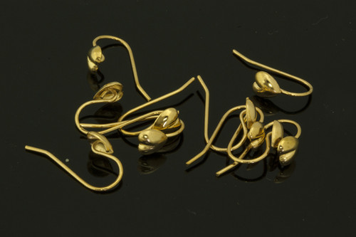 5x20mm Copper 14K Gold Plated Heart Earwire 10 pcs.