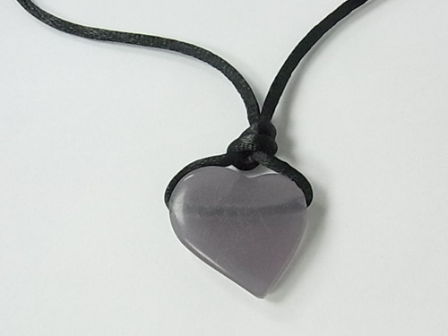 25mm Cape Amethyst Heart With Cord Necklace 36" [e151]
