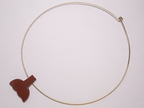 32mm Red Jasper Whale Tale With Gold Plated Choker [e84]