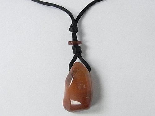 20x32mm Red Agate Pendant With Black Cord [e1532]