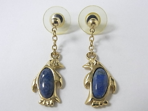 20mm Lapis Lazuli Penguin Post Earring [e260]