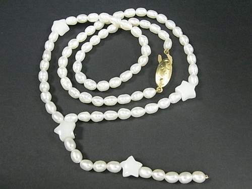 4-5mm Freshwater Pearl Necklace 18" + Mop Star