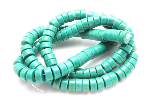 8mm Tibetan Turquoise Heishi Beads 15.5" stabilized [t3c8h]