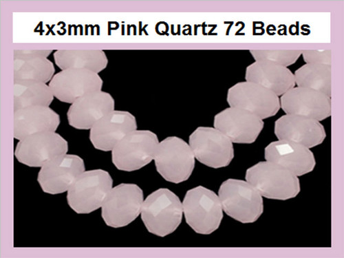 [ux153] 4x3mm Pink Quartz Faceted Rondelle 72 Beads