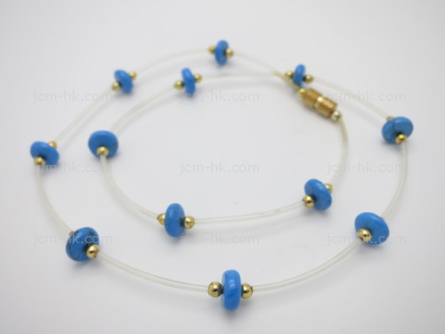 8x3mm Turquoise Howlite Necklace 18" [e3020]