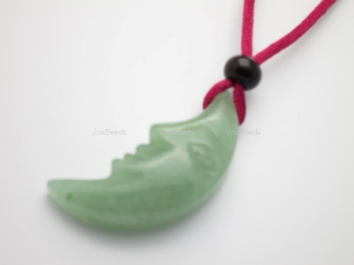 18x40mm Aventurine Moon Pendant