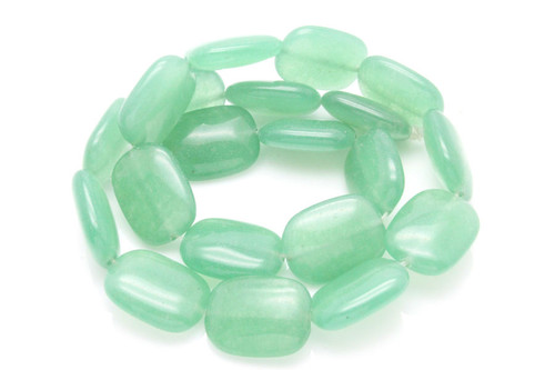 15x20mm Green Aventurine Pillow Beads 15.5" natural [s565]