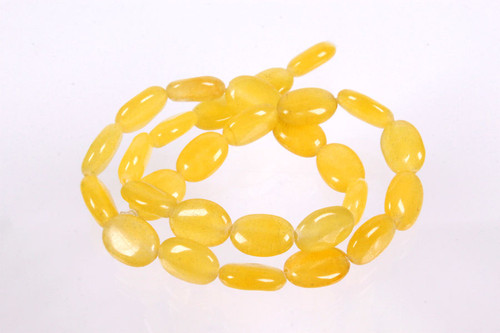 10x15mm Golden Jade Oval Beads 15.5" natural [s580]