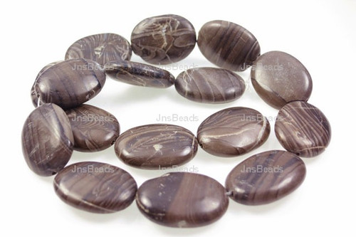 18x24x7mm Zebra Agate Oval Beads 15.5"