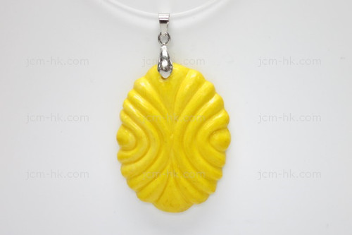 32x42mm Buffalo Bone Carved Designer Bead Pendant, Natural Dyed [z1013]