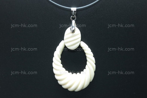 32X50mm Buffalo Bone Dangling Designer Bead Pendant [z1259]